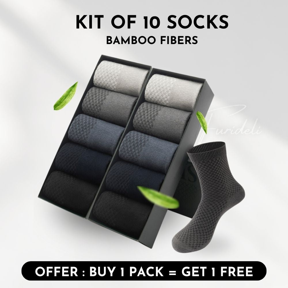 Kit of 10 Bamboo Fiber Socks - Buy 5 and receive 10