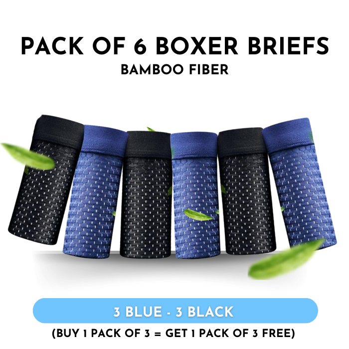 BoxHero™ - Pack of 6 Bamboo Fiber Boxer Briefs - Buy 3, get 3