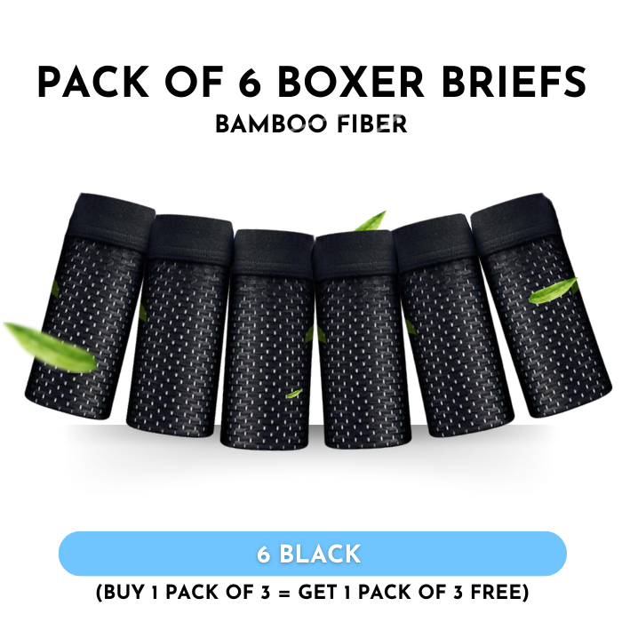 BoxHero™ - Pack of 6 Bamboo Fiber Boxer Briefs - Buy 3, get 3